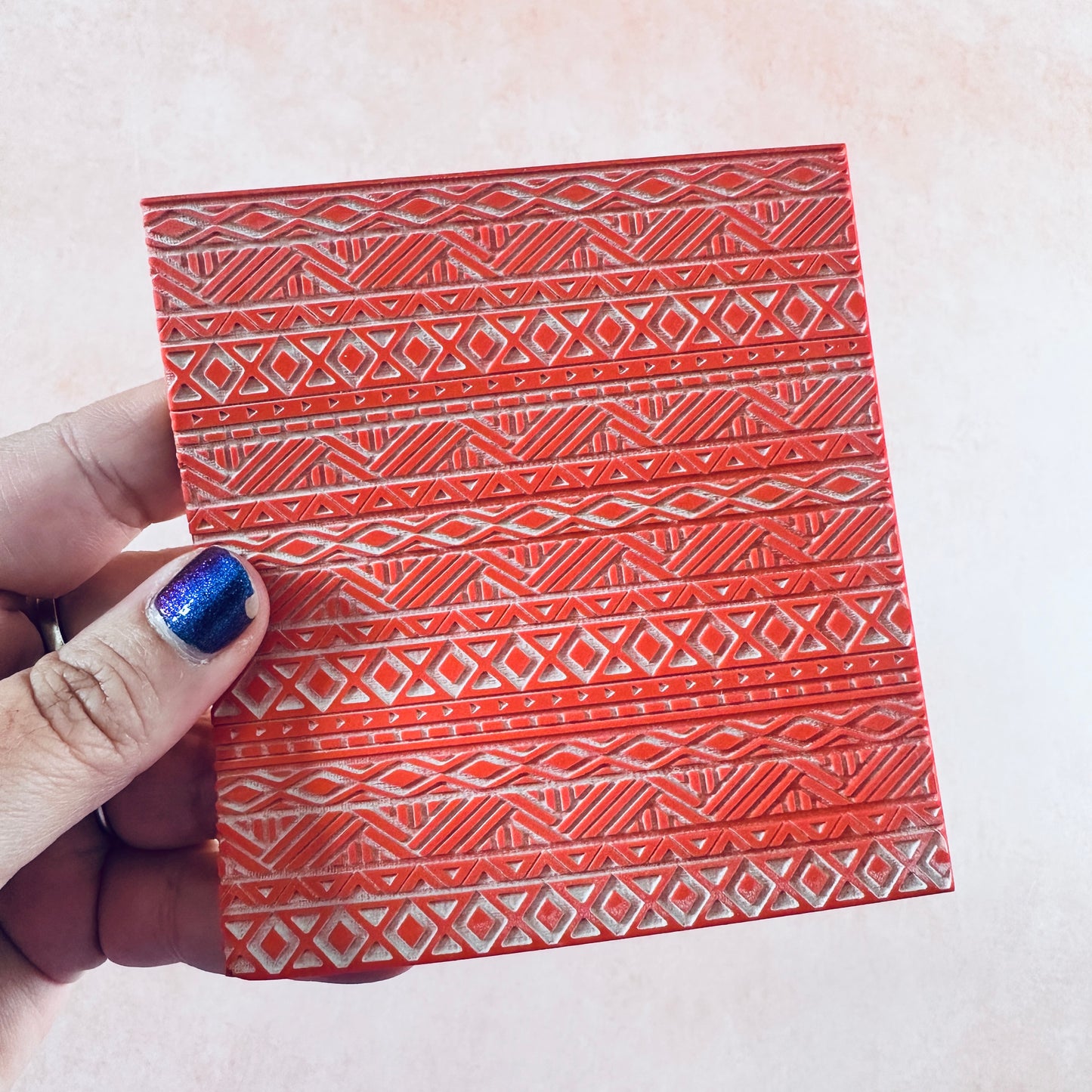 Boho Blanket Tribal Boho Rubber Stamp Texture Sheet Mat for polymer clay metal clay mixed media art