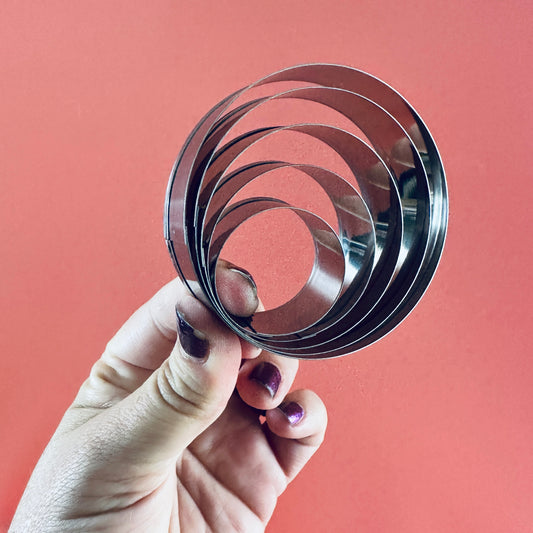 Metal Round circles polymer clay cutter set of 5 smaller size