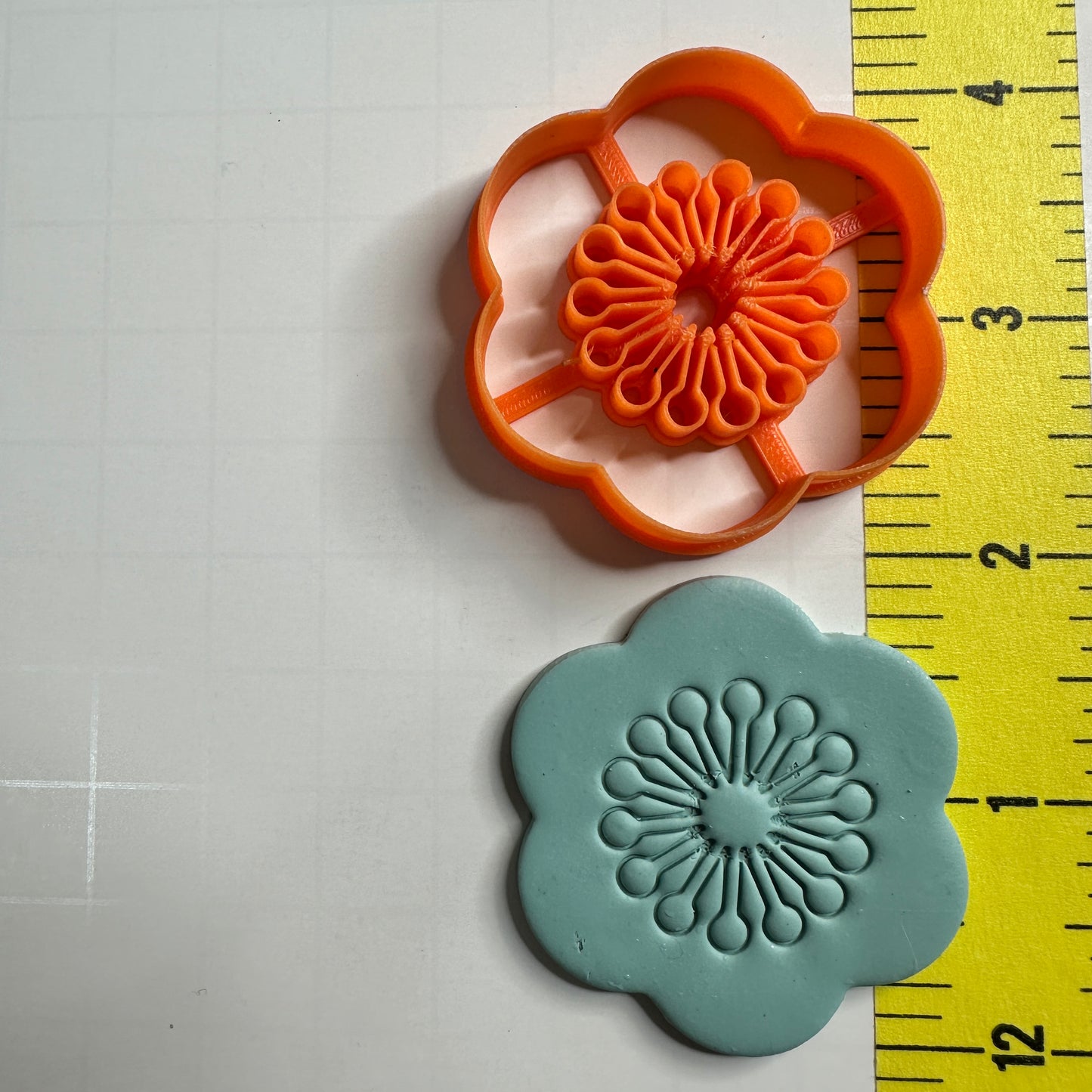 Bada-Bloom Big Statement Flower Polymer Clay Cutter – 2 Inch with Center Detail | Earring Cutter