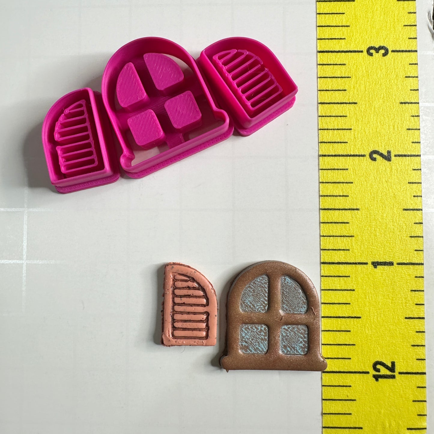 Fairy Window with Shutters Polymer Clay Cutter Set – 1 Inch Tall | Miniature Clay Cutters for Fairy Doors & More