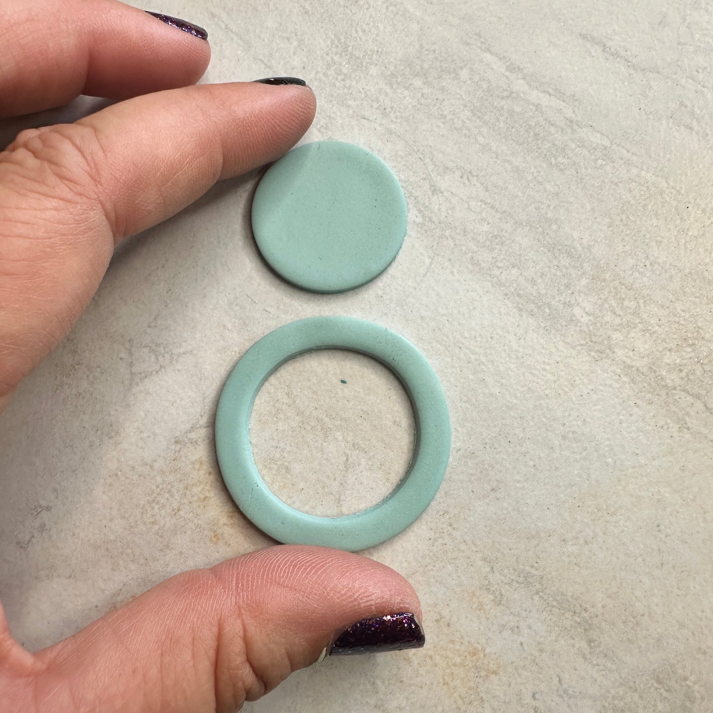 Skinny Round Clay earring cutter | polymer clay skinny link donut and stud cutter
