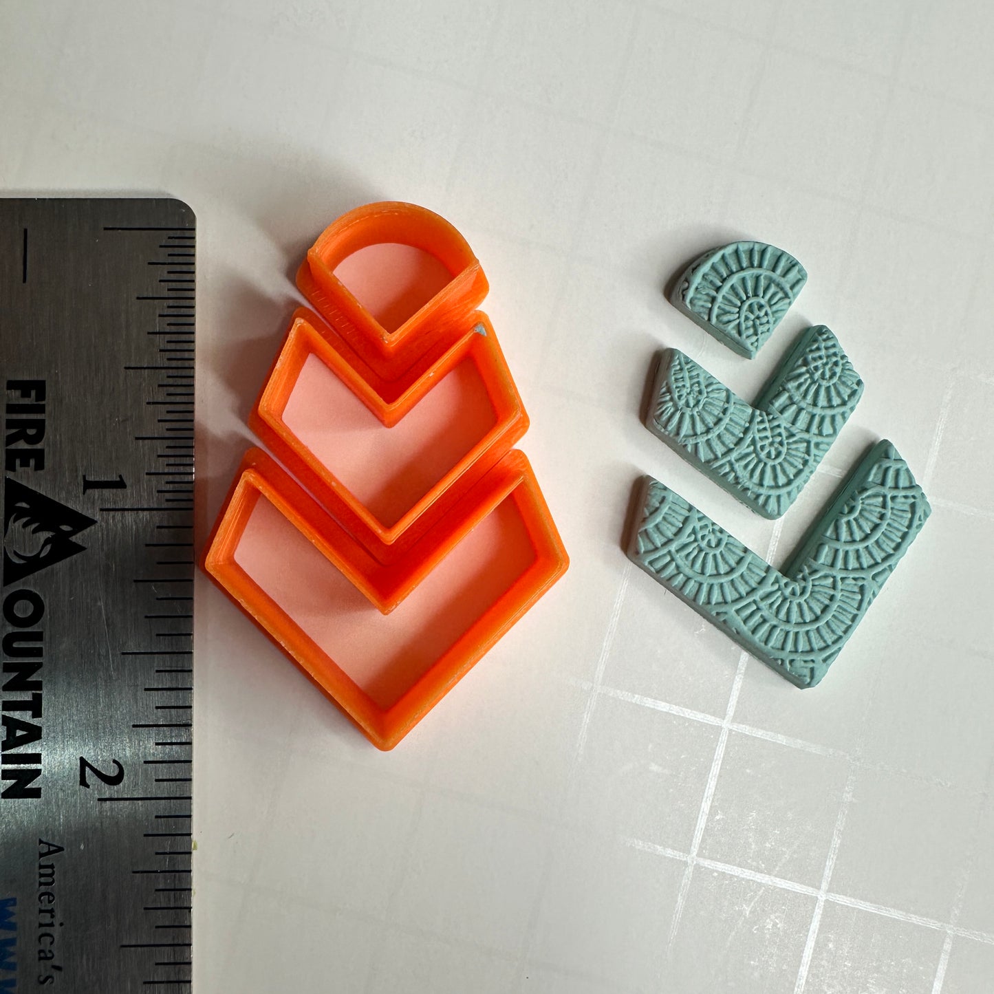 Small Chevron Polymer Clay Cutter Set – 3-Piece Geometric Earring Cutter Set for Jewelry & Layered Designs