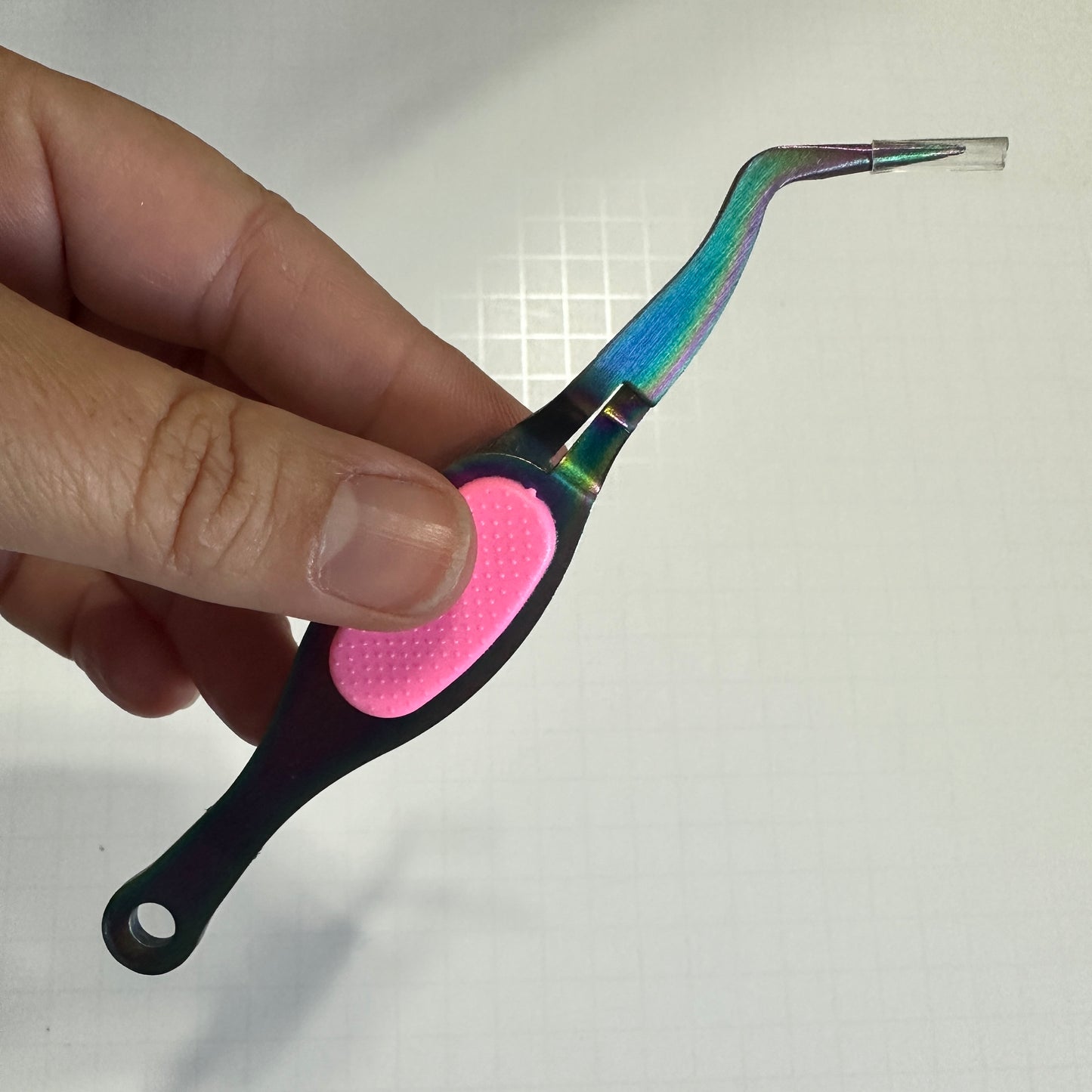 Self-Closing Tweezers – Pink Handle & Iridescent Finish | Handle Baked Clay, Charms & Sealing with Ease