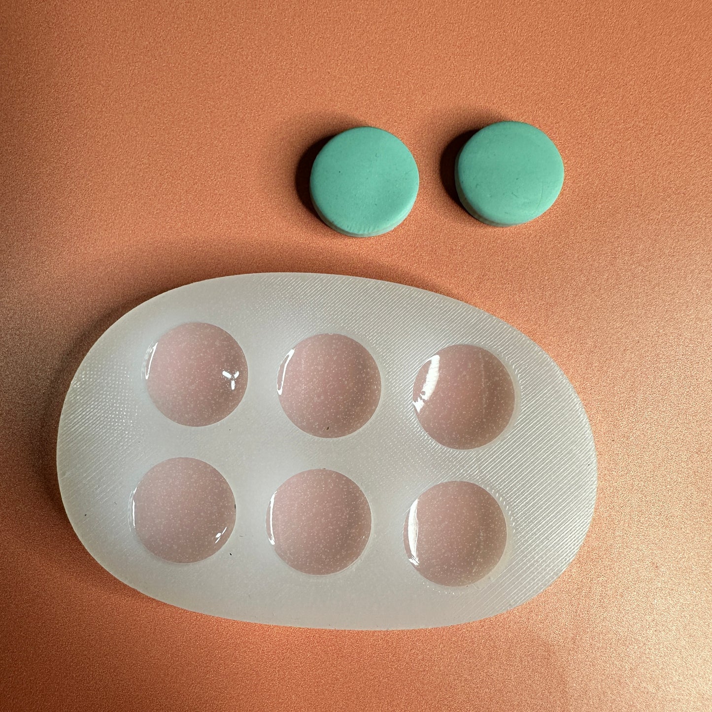 12mm Shiny Cabochon Mold – Round Stud Mold for UV Resin, Liquid Clay & Polymer Clay | Glossy Finish