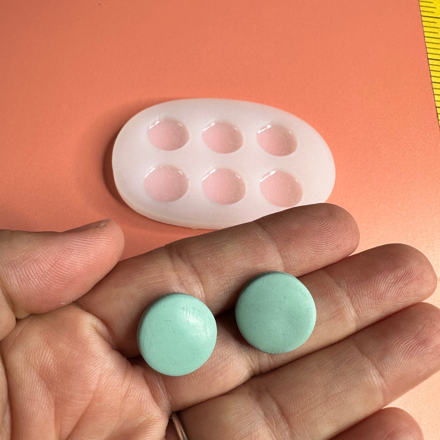 12mm Shiny Cabochon Mold – Round Stud Mold for UV Resin, Liquid Clay & Polymer Clay | Glossy Finish