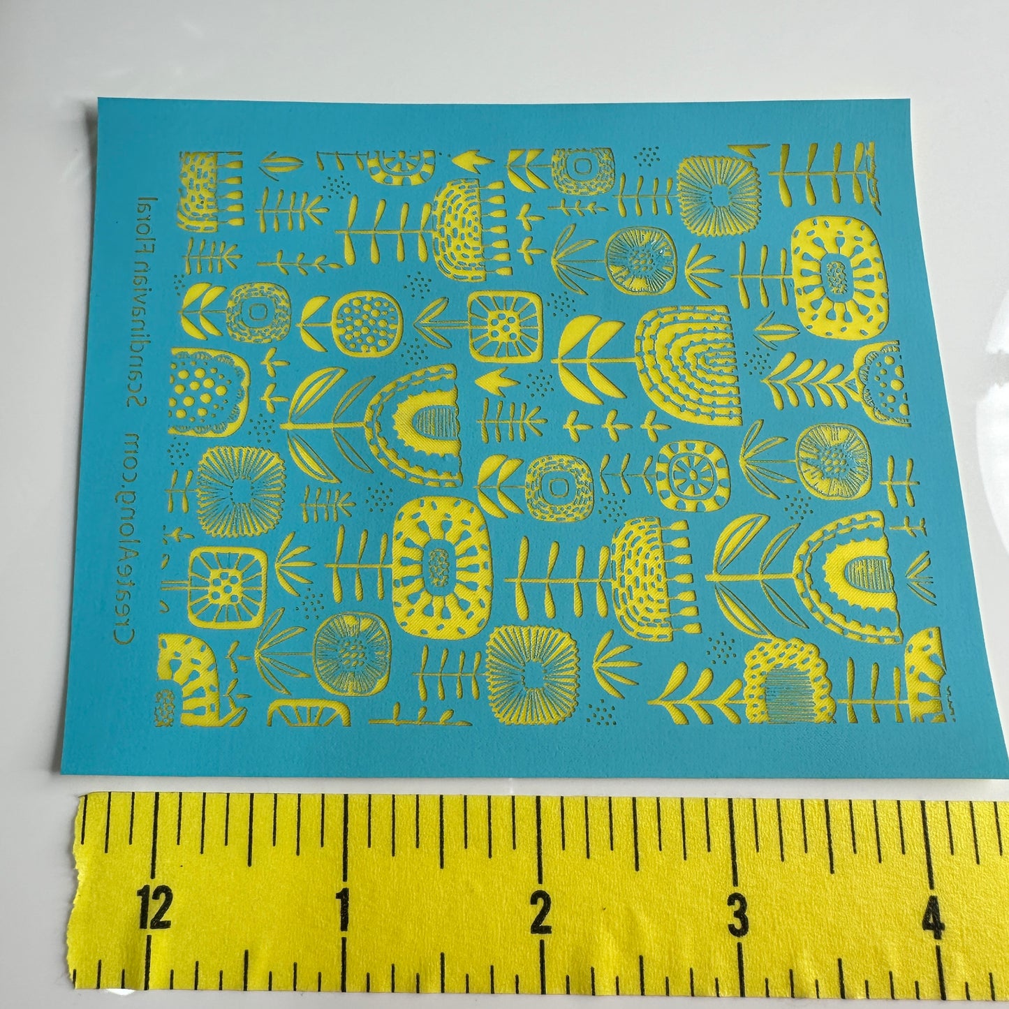 Silk Screen Scandinavian Floral Flowers Stencil For Polymer Clay