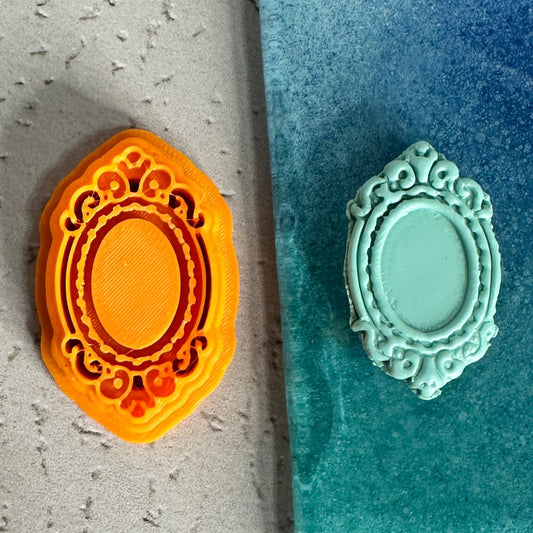 Full Press cameo polymer clay Intricate Vintage Frame cutter