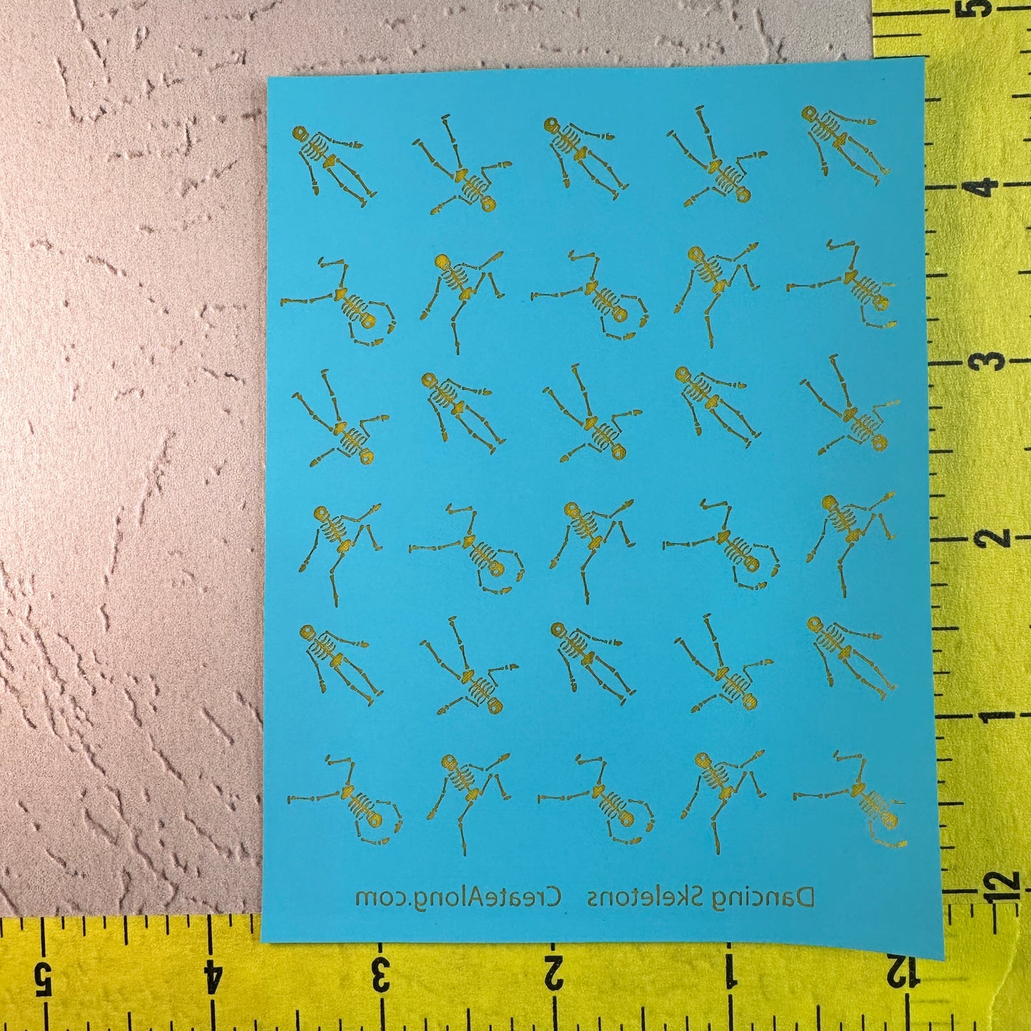 Dancing Skeletons Skull Halloween Silk Screen Stencil for Polymer Clay, Art Jewelry, Mixed Media