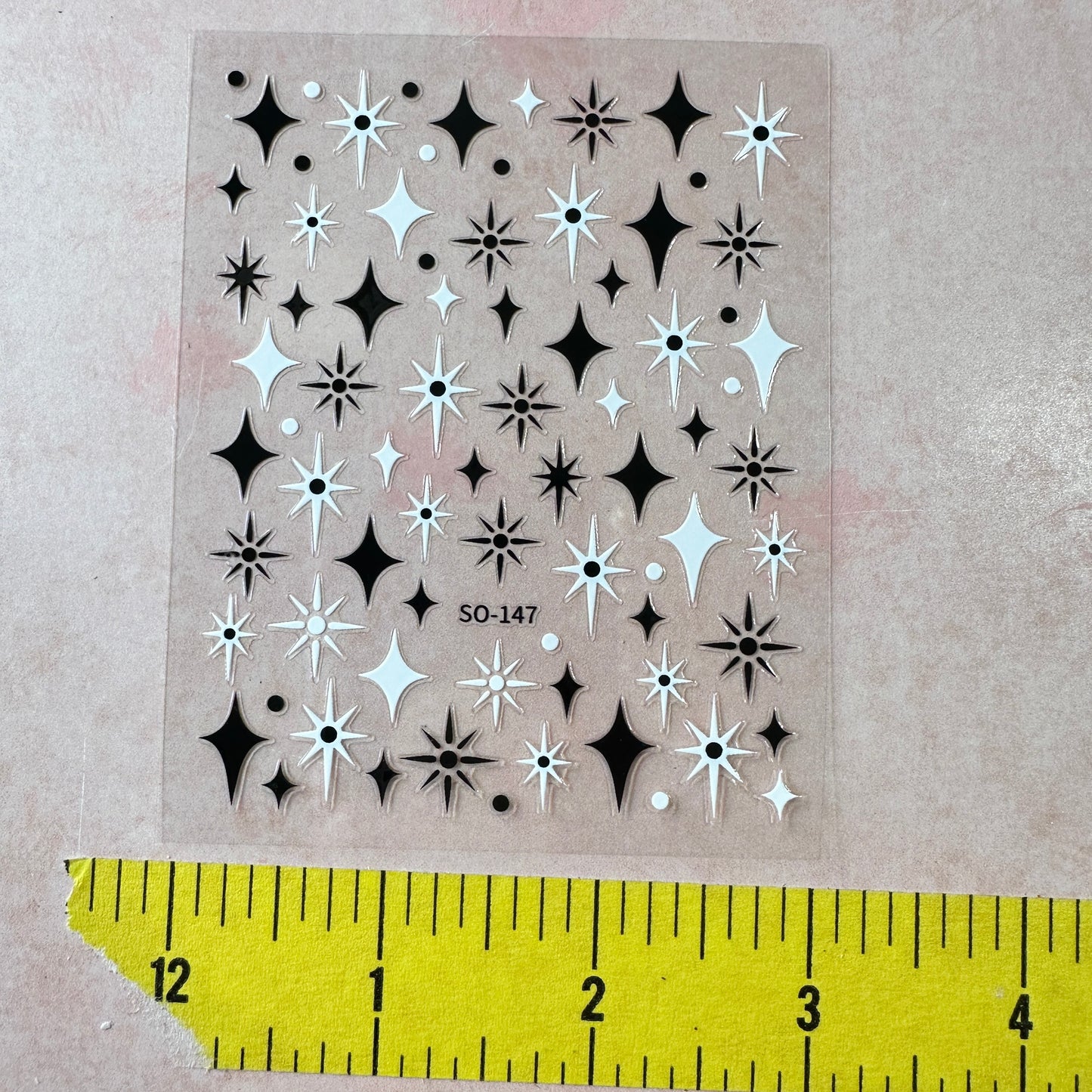 Multi Celestial Sparkle Stickers embed in resin and liquid clay - black + white