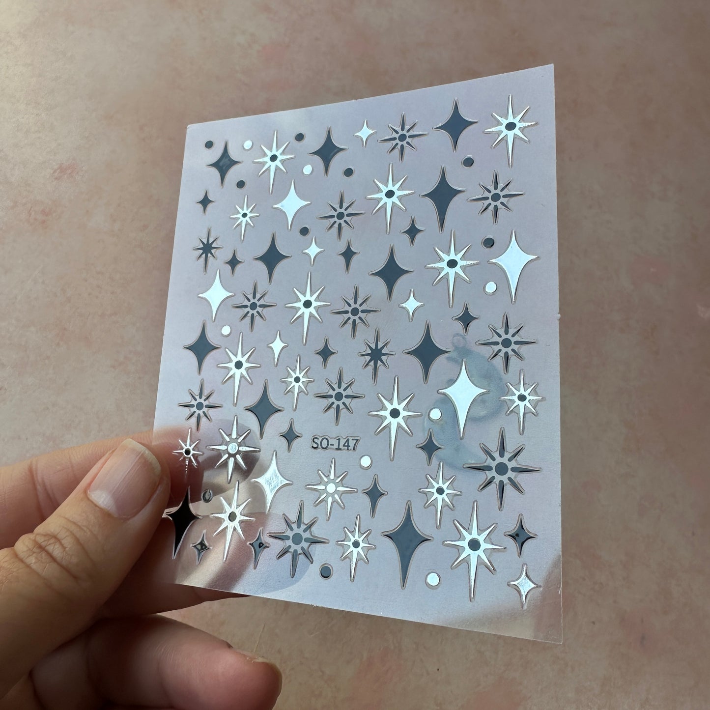 Multi Celestial Sparkle Stickers embed in resin and liquid clay - black + white