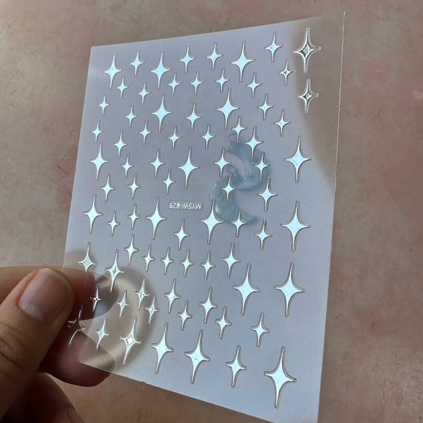 Multi-Size Tiny Sparkle Stickers embed in resin and liquid clay - silver or gold