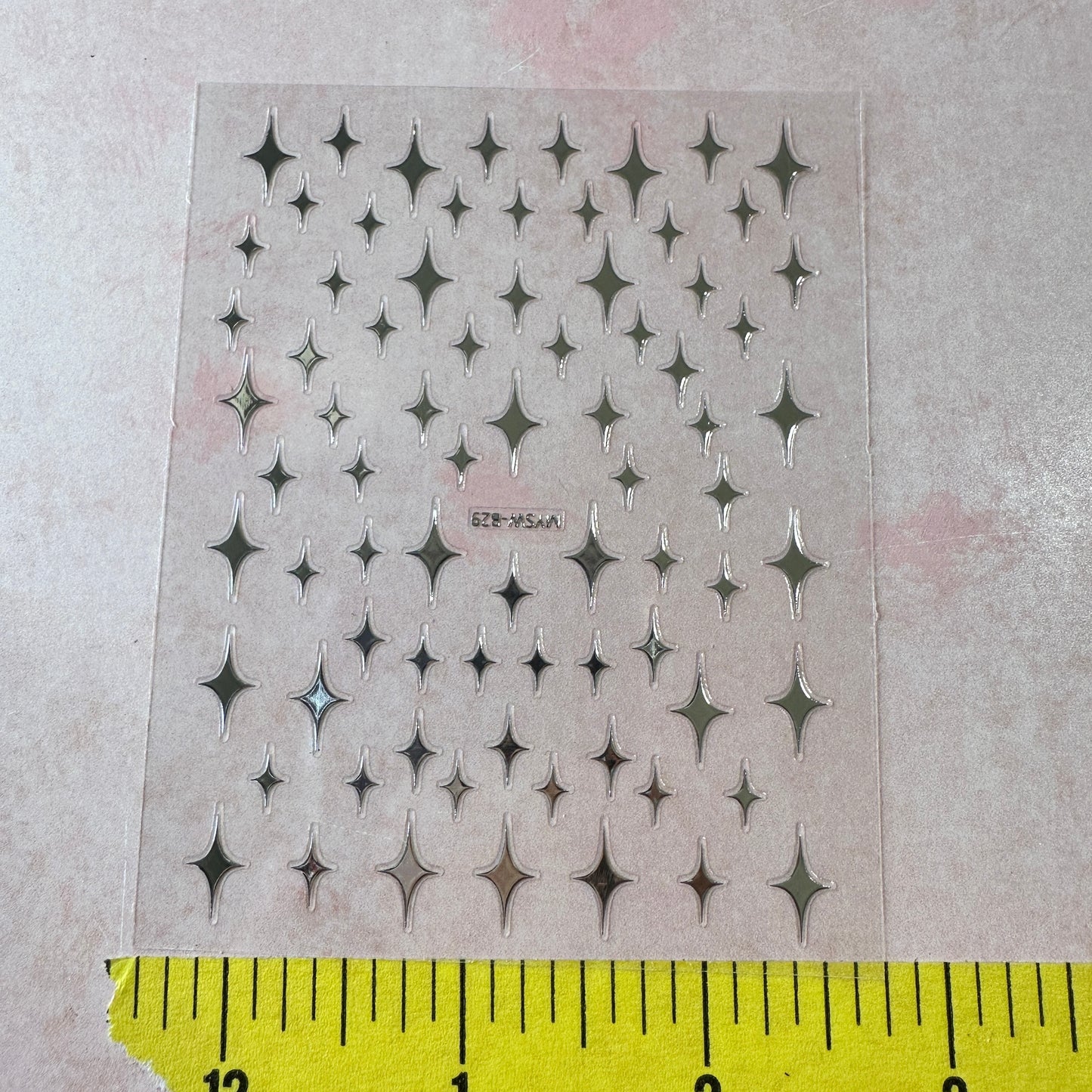 Multi-Size Tiny Sparkle Stickers embed in resin and liquid clay -  silver or gold