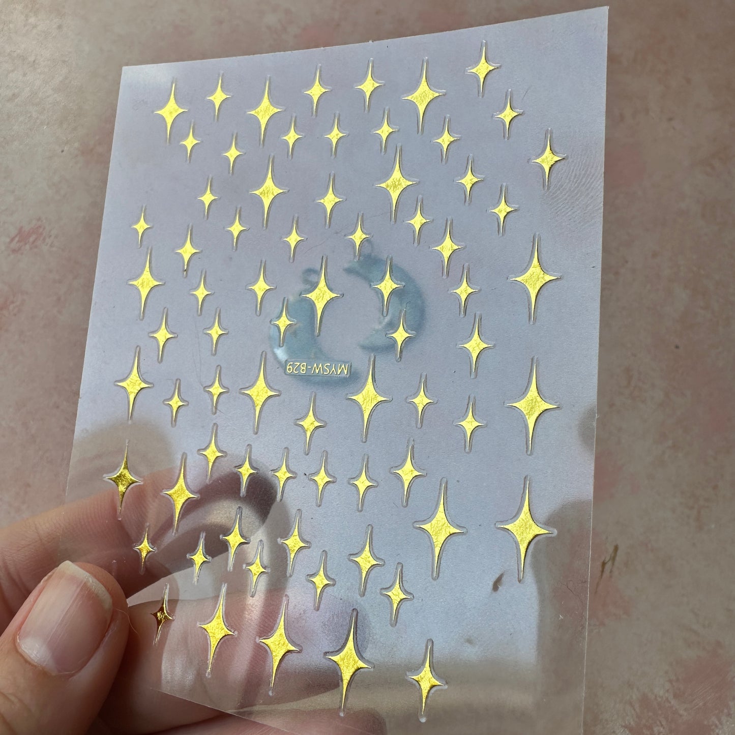 Multi-Size Tiny Sparkle Stickers embed in resin and liquid clay -  silver or gold