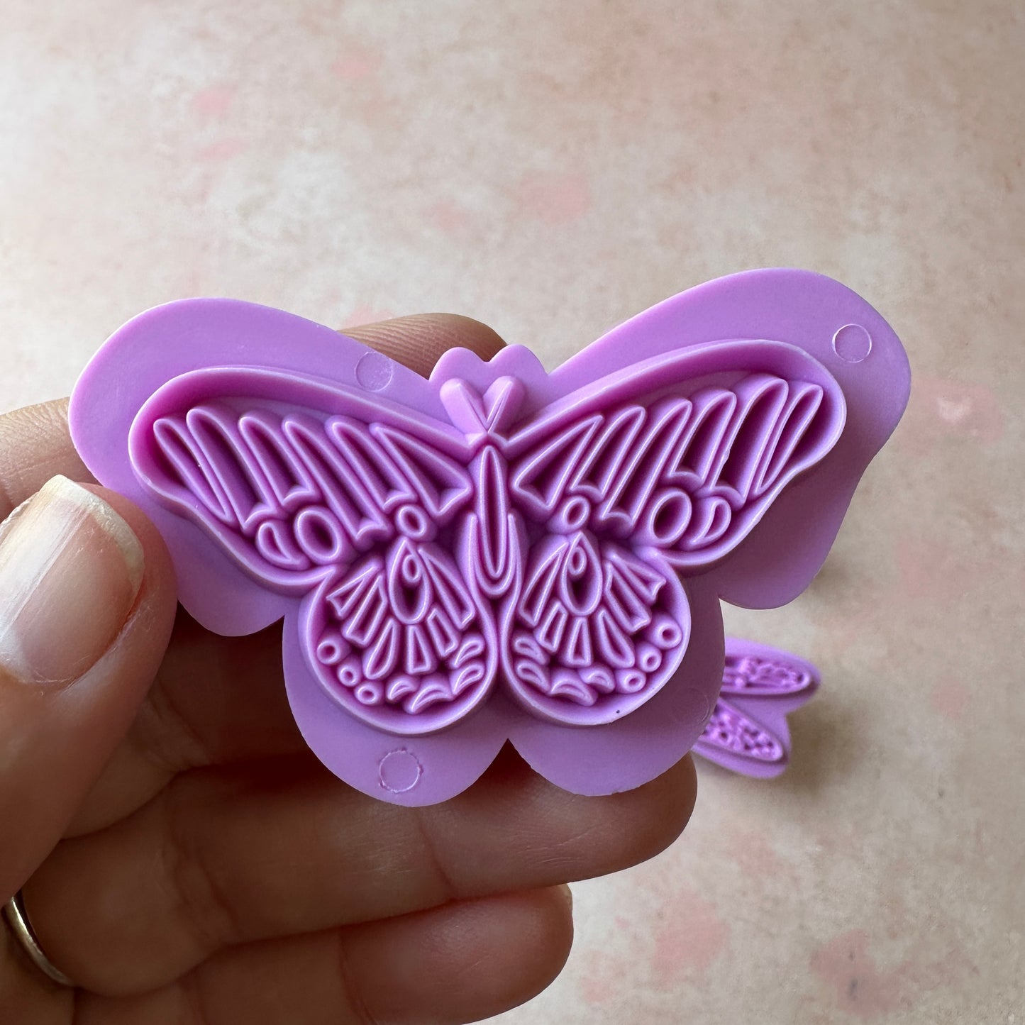 Butterfly Dragonfly Dove Press Clay Stamps mokume gane ink mica pattern