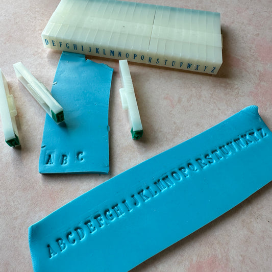 Mini Alphabet 1/8" letter stamp snap set