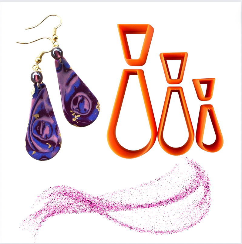 Drop Collar polymer clay cutter set earring pendant jewelry sharp cutters