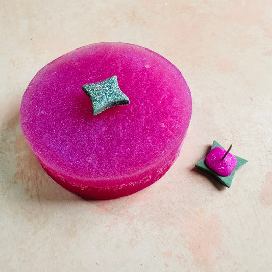 Stud Puck™ - polymer clay stud earring post earring back embedding tool by CreateAlong