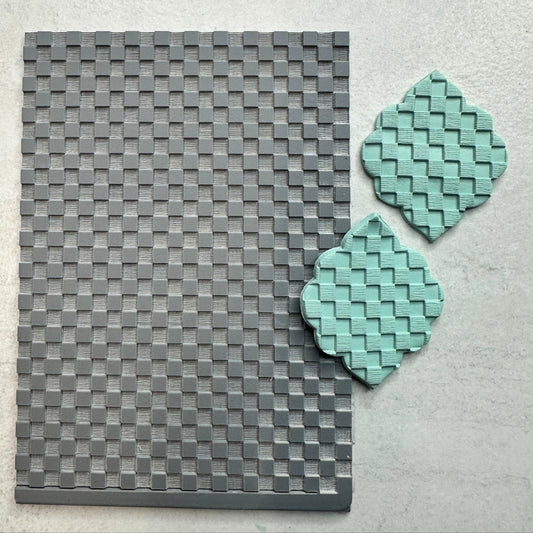 Small Checkerboard Polymer Clay Stamp – 3x4 Inch Rubber  Texture