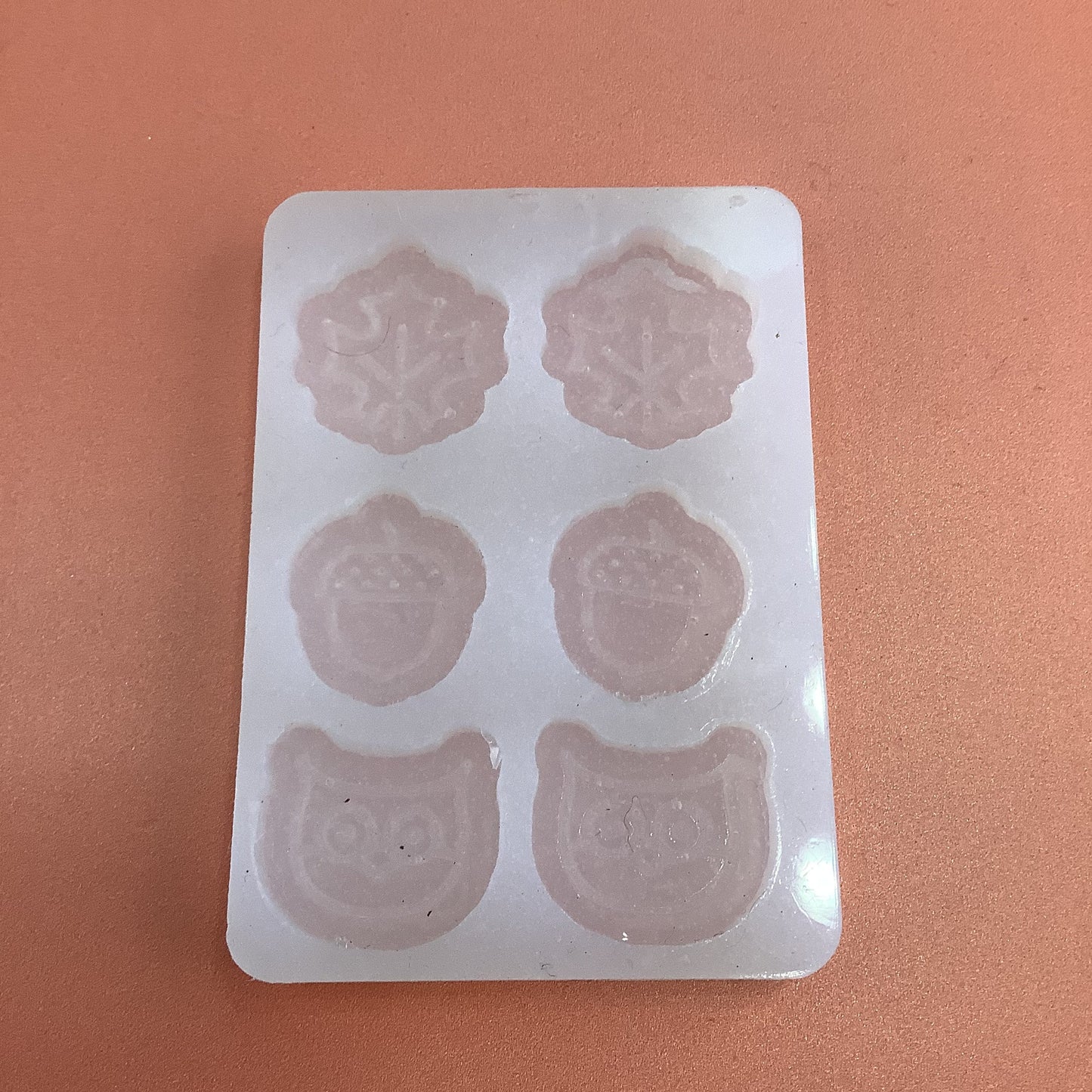 Woodland Clay + Resin Mold with leaf, owl, acorn