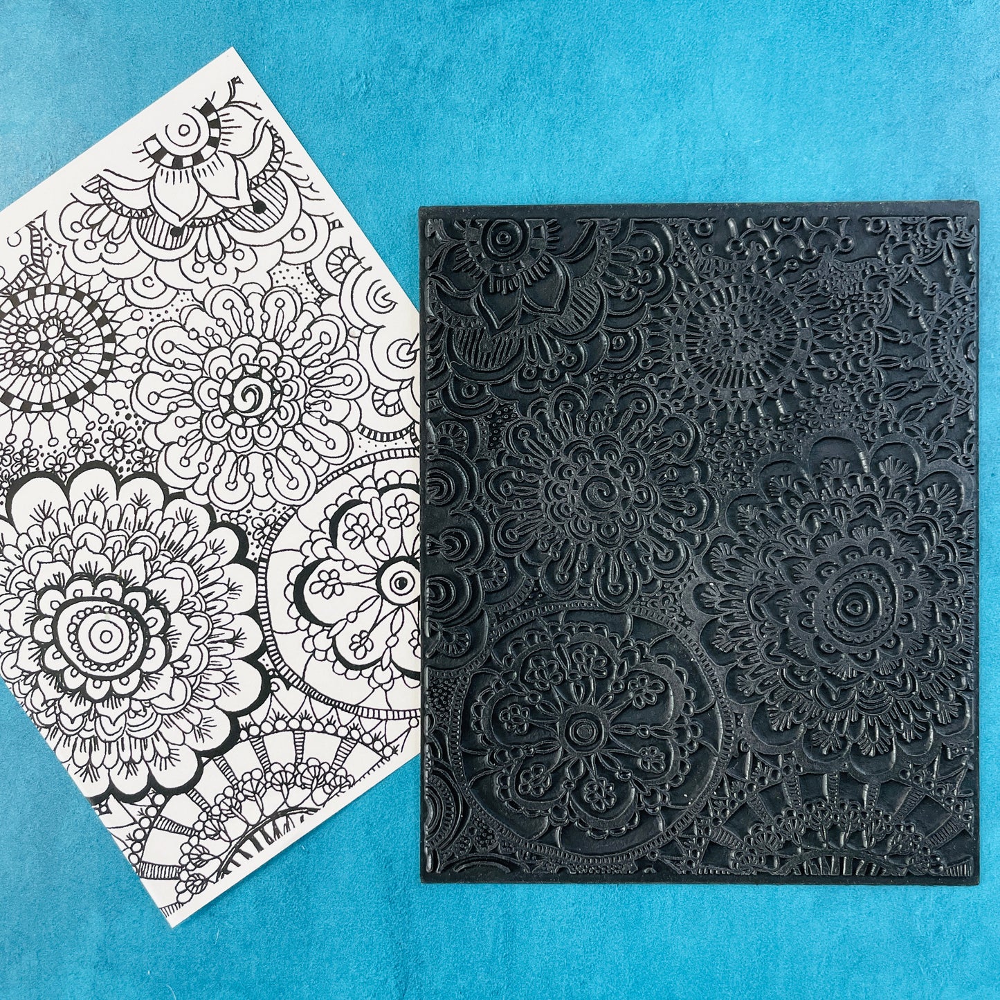 Festoon floral mandala Rubber Stamp Texture Sheet