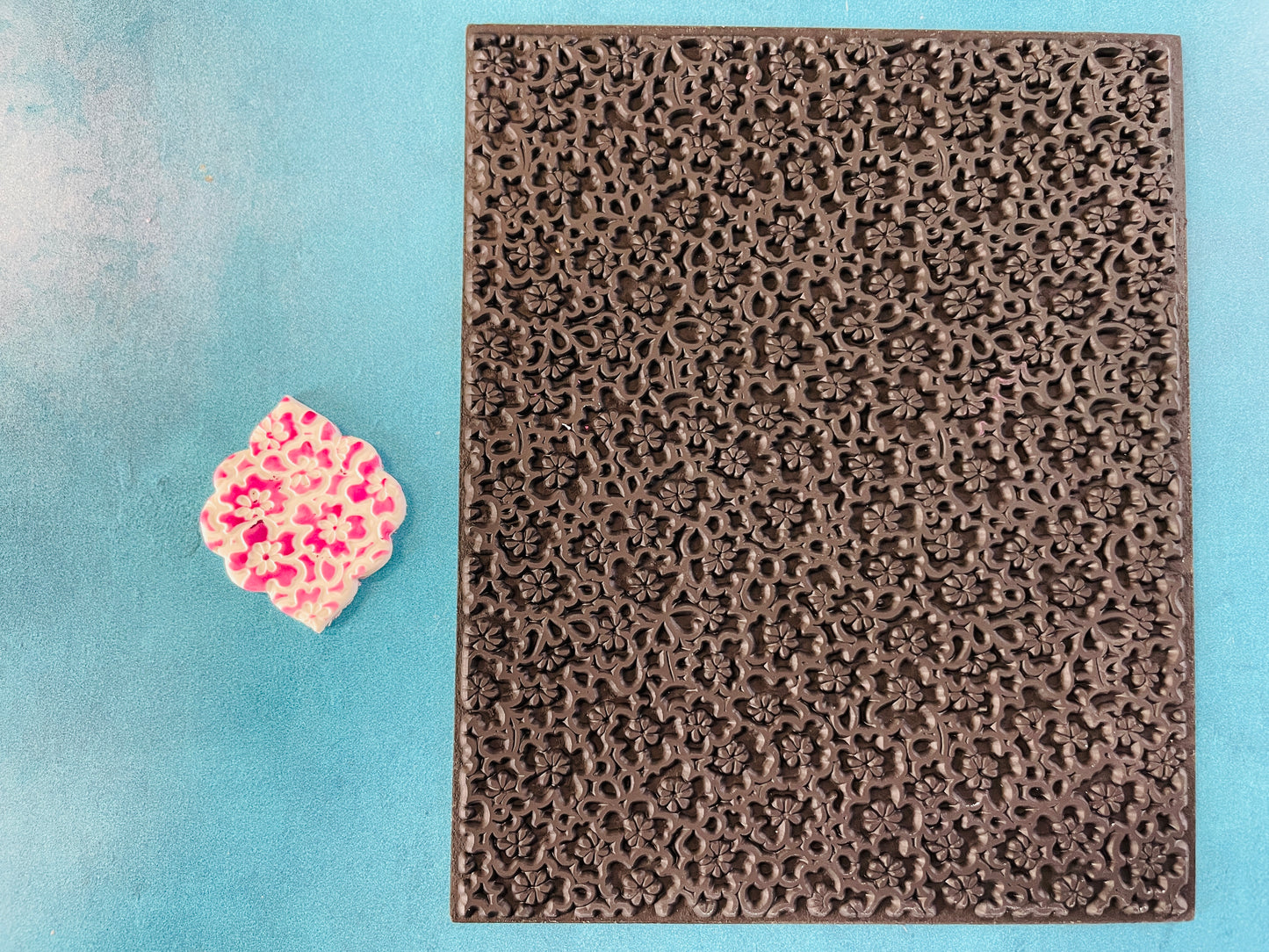 Cherry Flower Rubber Stamp Texture Sheet