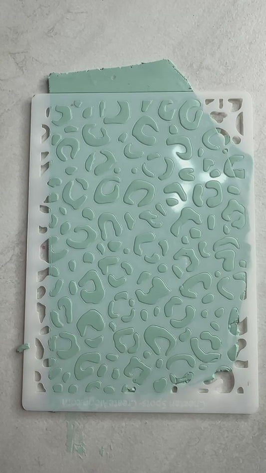 Cheetah Spots Leopard design Mylar Stencil texture sheets for polymer clay earrings art jewelry mixed media