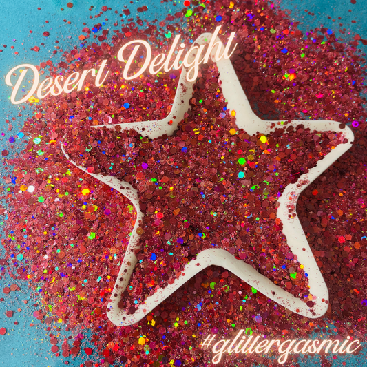 Glitter Desert Delight chunky pink rose holo for pens candles earrings clay resin mugs slime tumblers nail art 2 oz