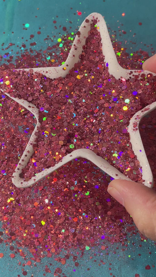 Glitter Desert Delight chunky pink rose holo for pens candles earrings clay resin mugs slime tumblers nail art 2 oz