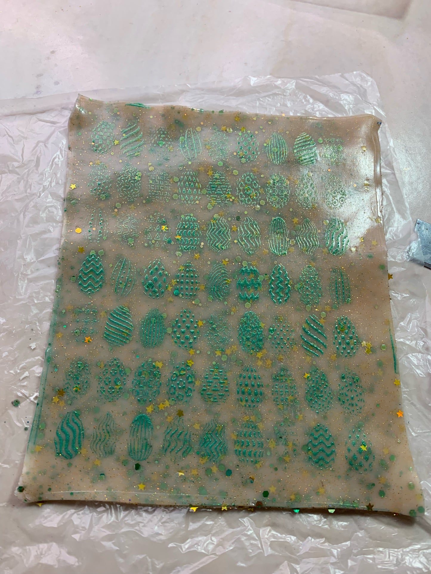 Eggtastic Easter egg hunt Silkscreen Stencil for Polymer Clay, Art Jewelry, Mixed Media