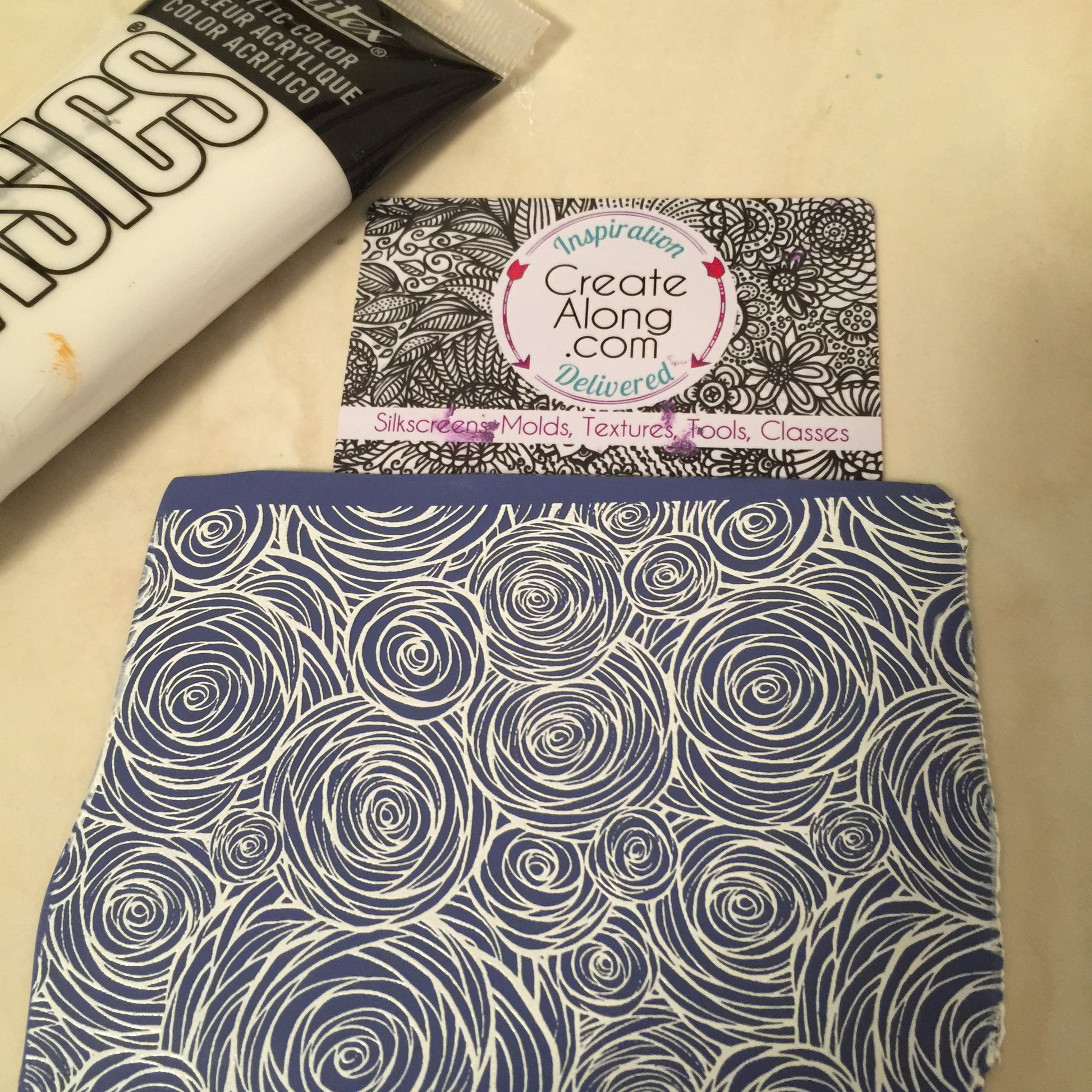 Silkscreen Stencil Nouveau Roses Pattern Crafting, Polymer Clay + Mixed Media - Polymer Clay TV tutorial and supplies