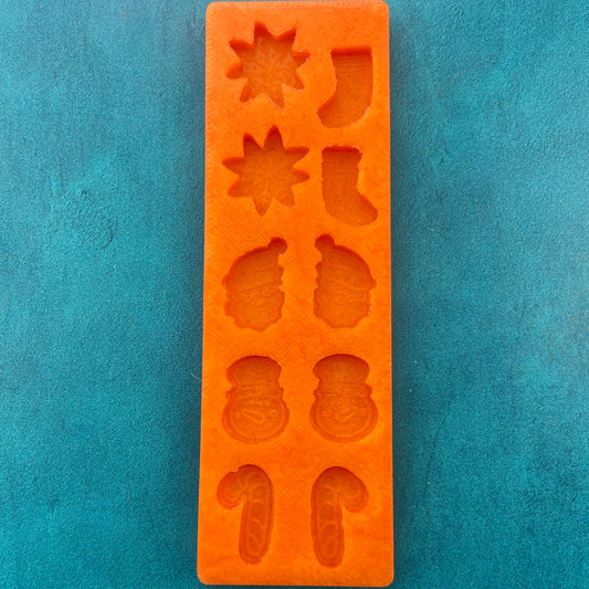 Christmas Cheer Studs Earring toppers Jewelry Silicone Mold polymer clay tools and supplies ideas