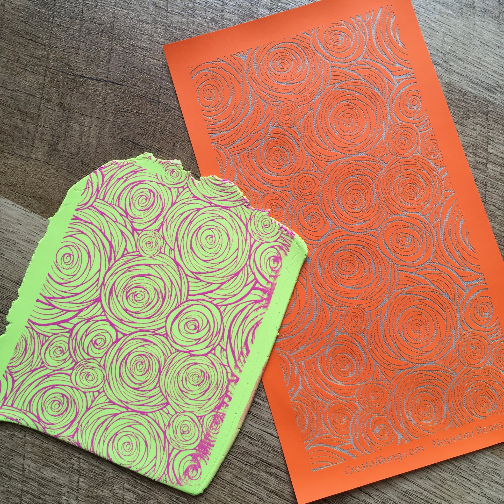 Silkscreen Stencil Nouveau Roses Pattern Crafting, Polymer Clay + Mixed Media - Polymer Clay TV tutorial and supplies