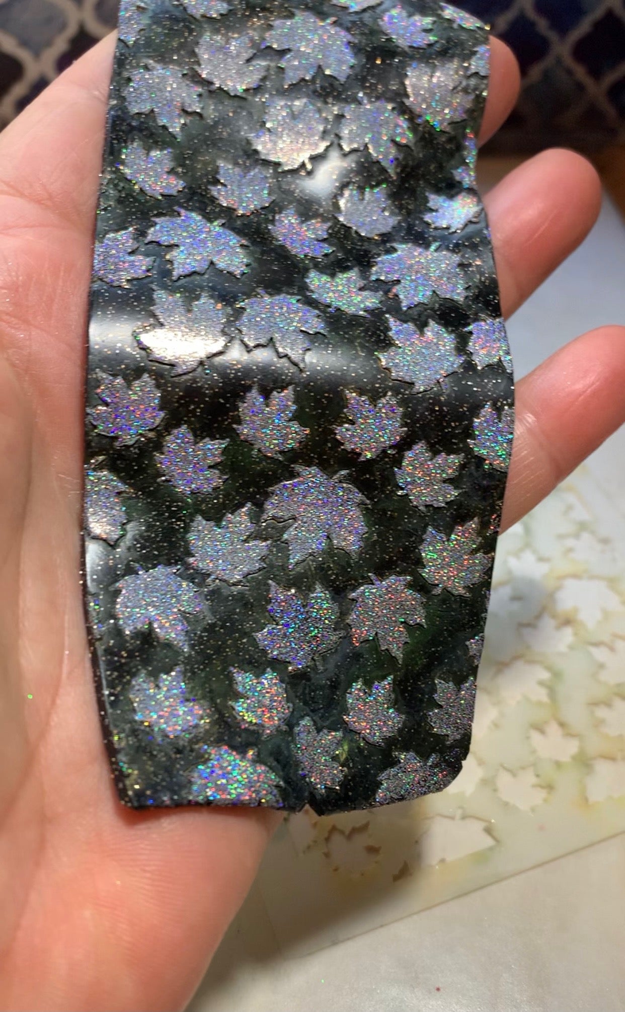 Fall Maple Leaves Leaf Mylar Stencil texture sheet for polymer clay earrings art jewelry mixed media Fairy Doors