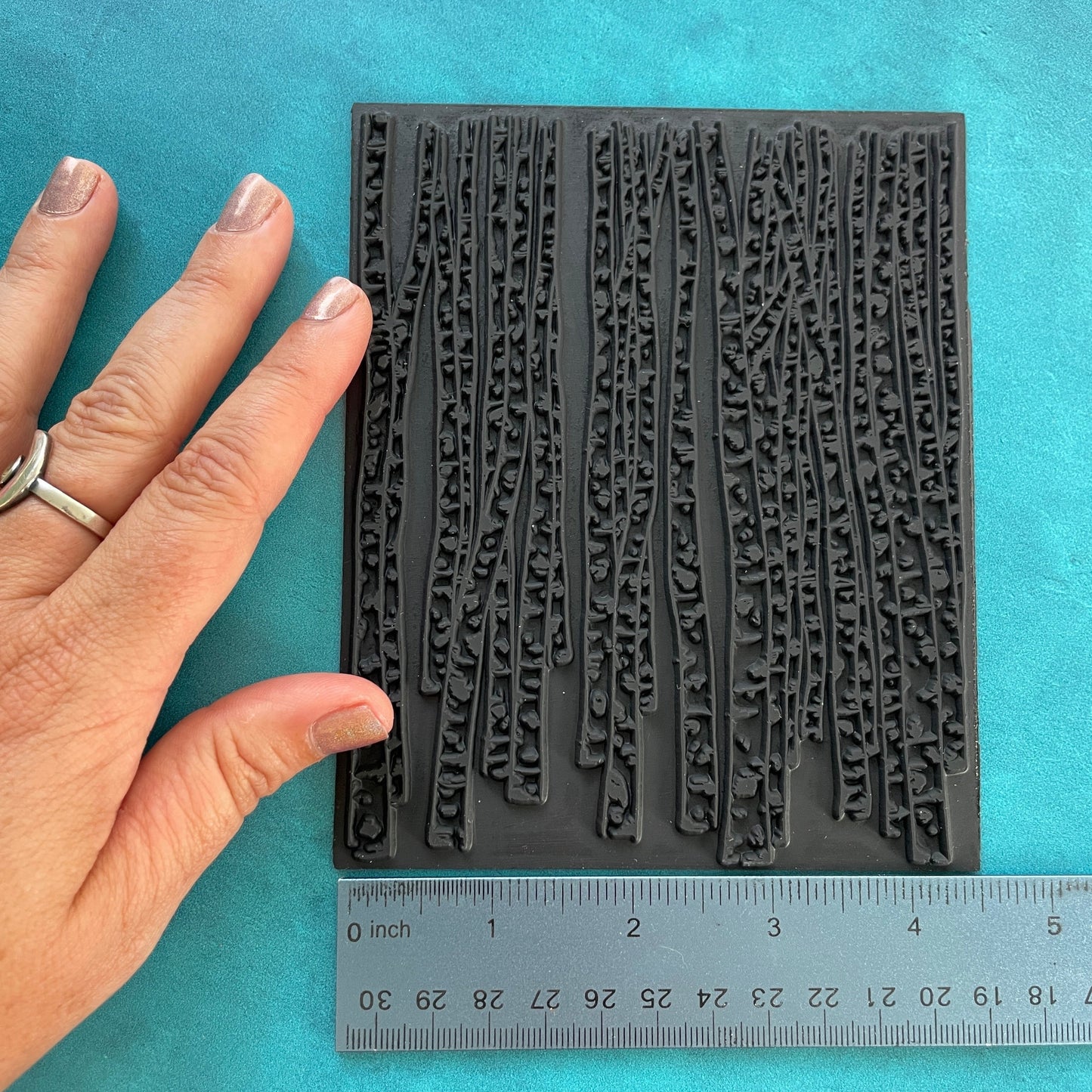 RIVER Rubber Stamp Ink Jumbo Texture Sheet for polymer clay gelli plate printing scrapbooking jewelry making mixed media art