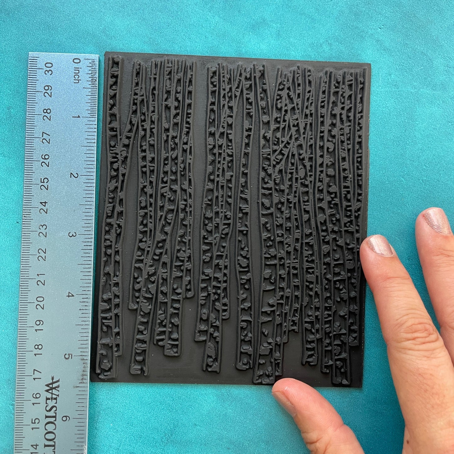 RIVER Rubber Stamp Ink Jumbo Texture Sheet for polymer clay gelli plate printing scrapbooking jewelry making mixed media art