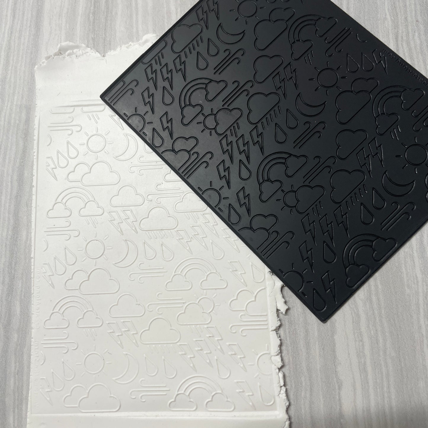 Weather the Storm Rubber Stamp Texture Sheet Mat for polymer clay metal clay mixed media art