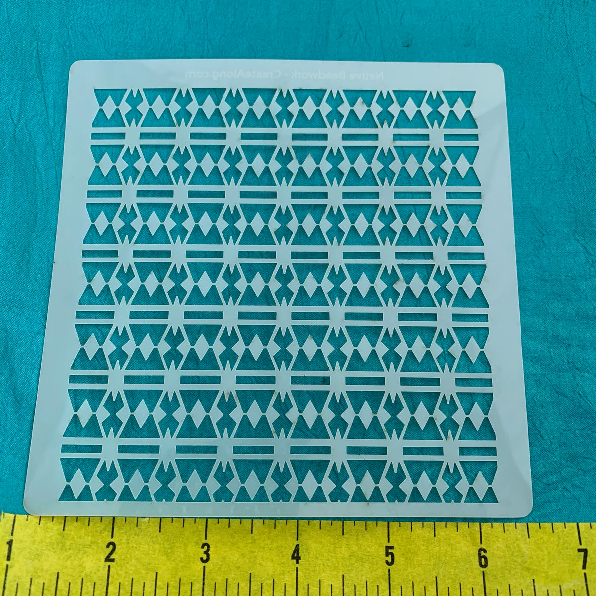 Native Beadwork Stencil Polymer Clay Art Jewelry Mixed Media Fairy Doors