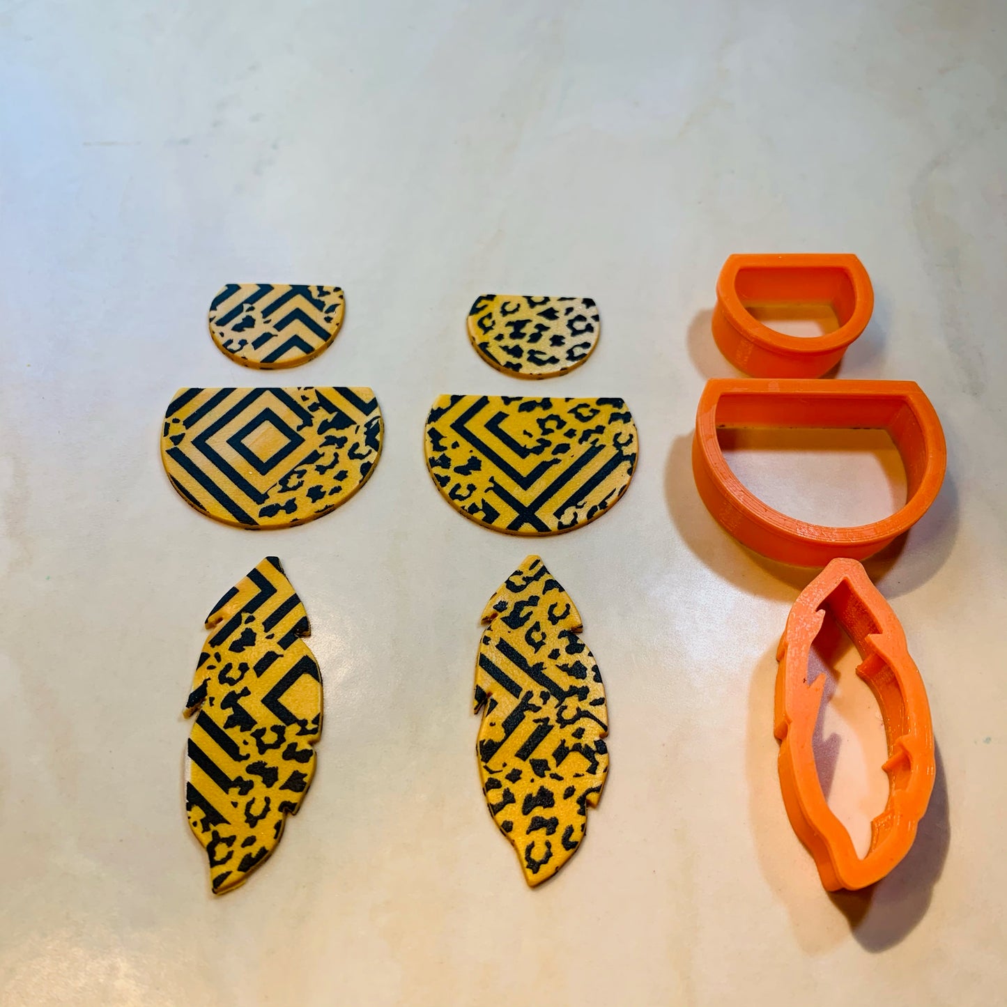 Feathers polymer clay cutter set jewelry earrings pendant small sharp clay earring cutters