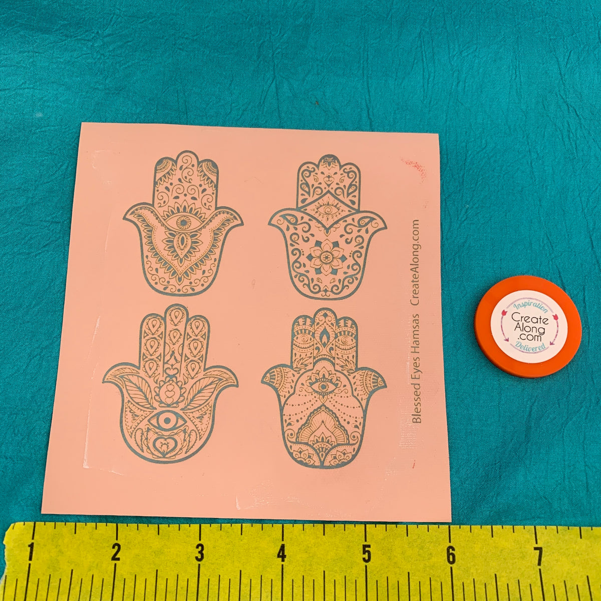 Silkscreen Hamsa Blessed Eyes polymer clay Stencil Art Jewelry Mixed Media - Polymer Clay TV tutorial and supplies