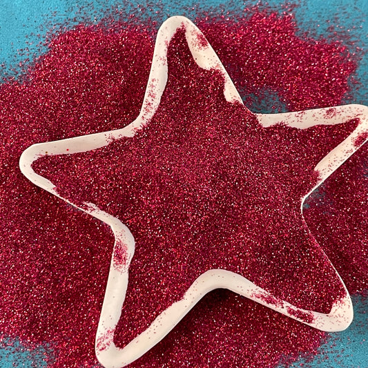 After Glow red Superfine Glitter for pens candles earrings clay resin mugs slime tumblers nail art 2 oz
