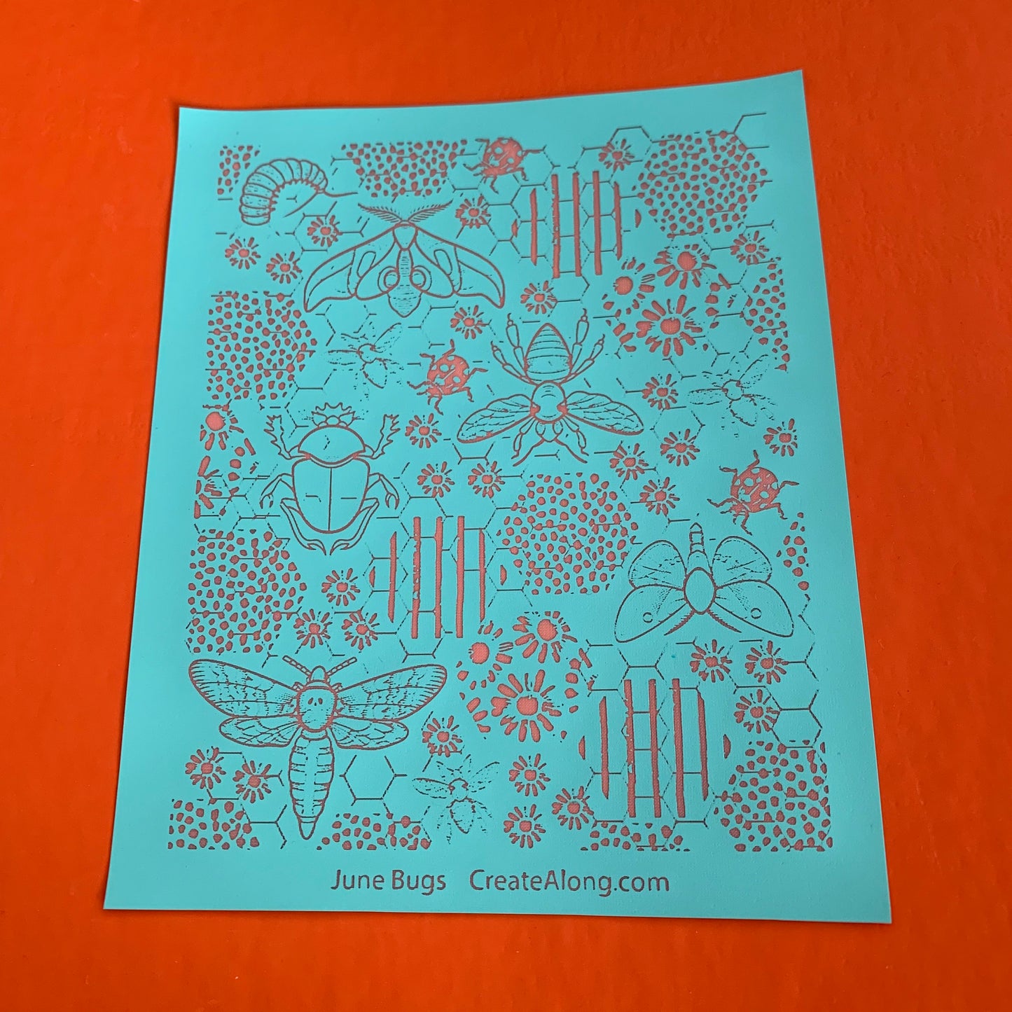 Silk Screen June Bugs Stencil For Polymer Clay