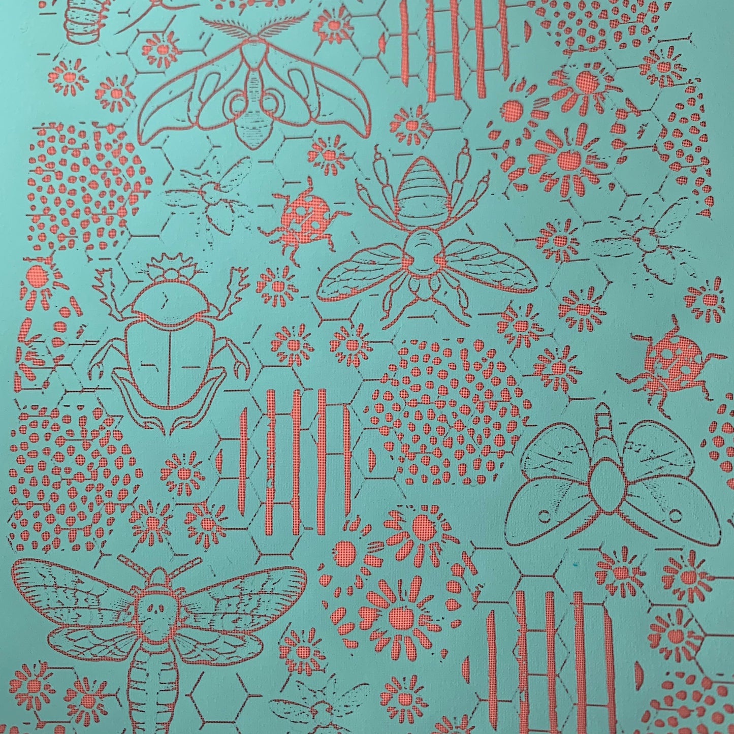Silk Screen June Bugs Stencil For Polymer Clay