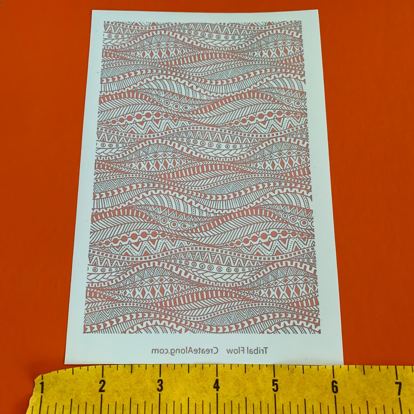 Silkscreen Stencil Tribal Flow SLAB boho chic design For Polymer Clay Mixed Media