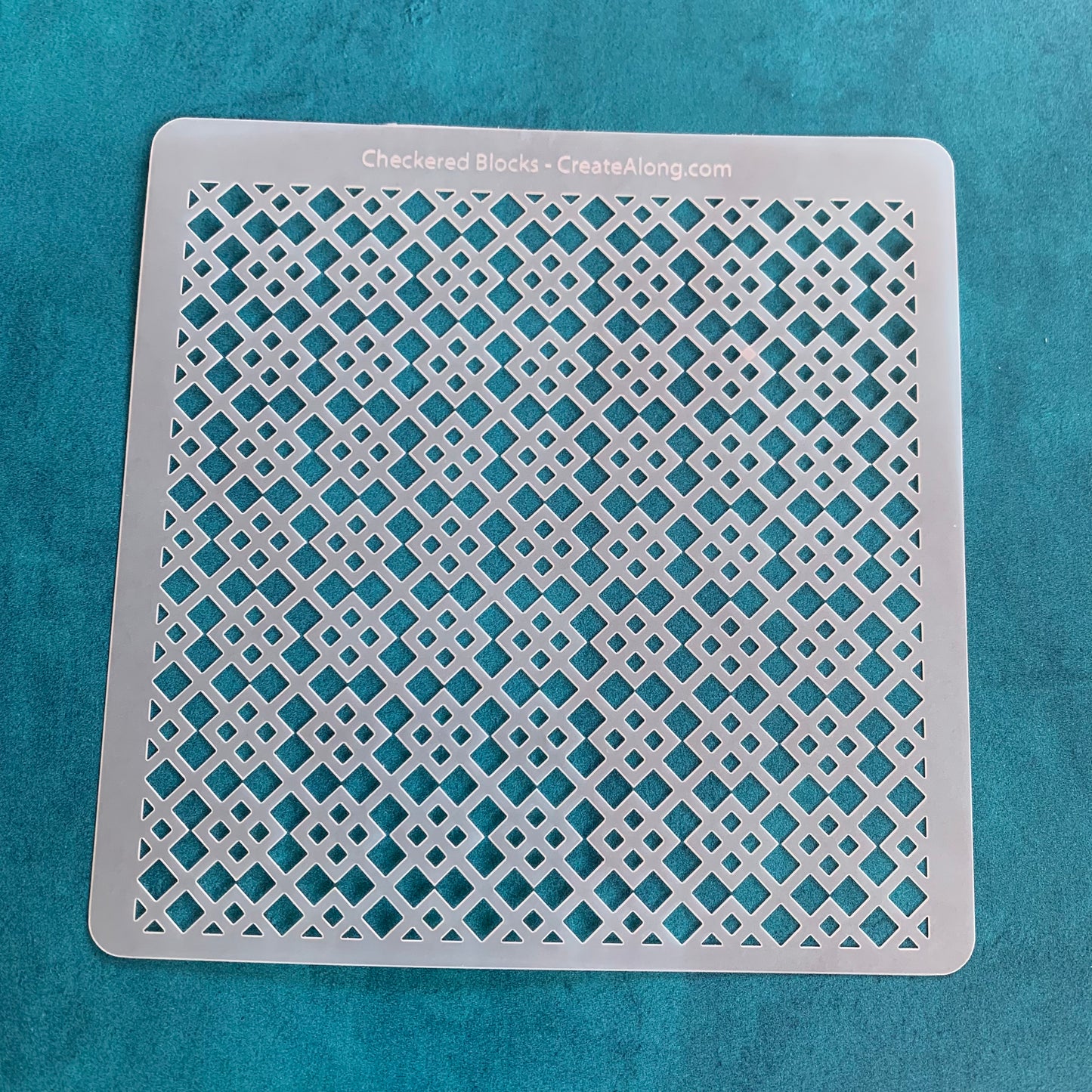 Checkered Blocks Checkers design Mylar Stencil texture sheets for polymer clay earrings art jewelry mixed media