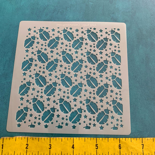Lady bugs Ladybugs Mylar Stencil texture sheet for polymer clay earrings art jewelry mixed media