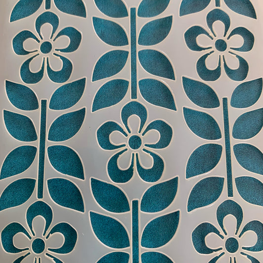 Henna Flower Flip Botanical Mylar Stencil texture sheet
