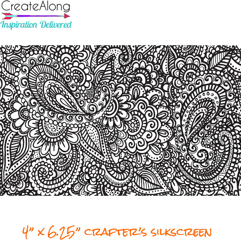 Silkscreen Stencil Paisley Garden Party For Polymer Clay And Mixed Media Overall Design - Polymer Clay TV tutorial and supplies