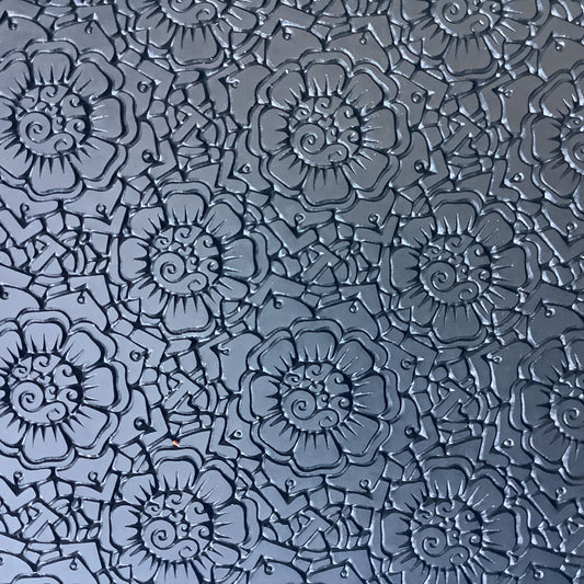 Pinwheel Floral Flower Rubber Deco Stamp Texture Sheet Mat for polymer clay metal clay mixed media art