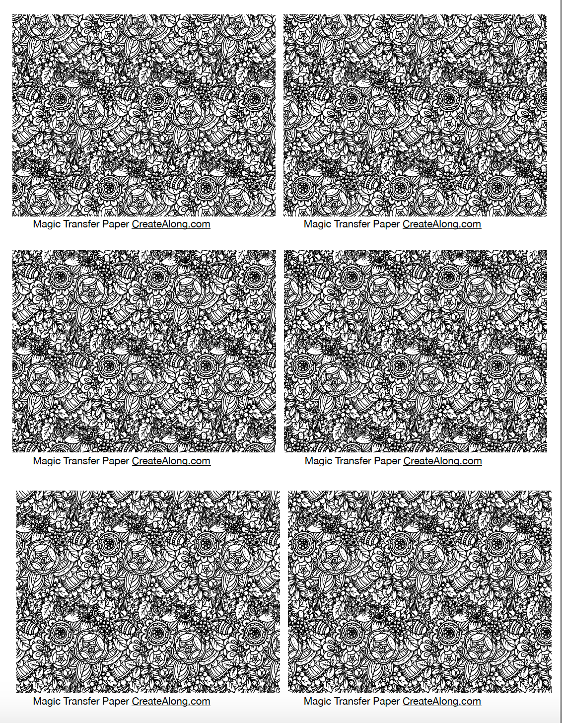 Digital April Flowers Image Transfer PDF for creating images on raw polymer clay and for use with Magic Transfer Paper