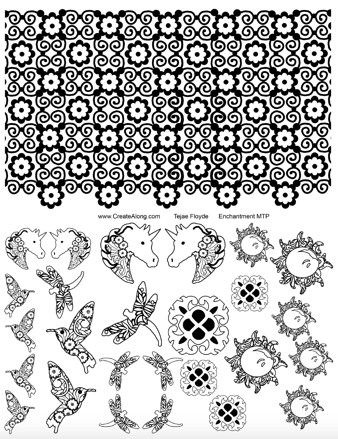 Digital Enchantment Image Transfer PDF for creating images on raw polymer clay and for use with Magic Transfer Paper